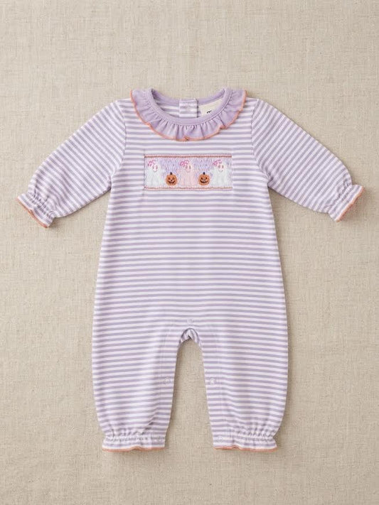 Acvisa - Purple Striped Long Romper With Ghost