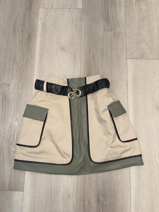 Abel & Lula - Combined Twill Skirt