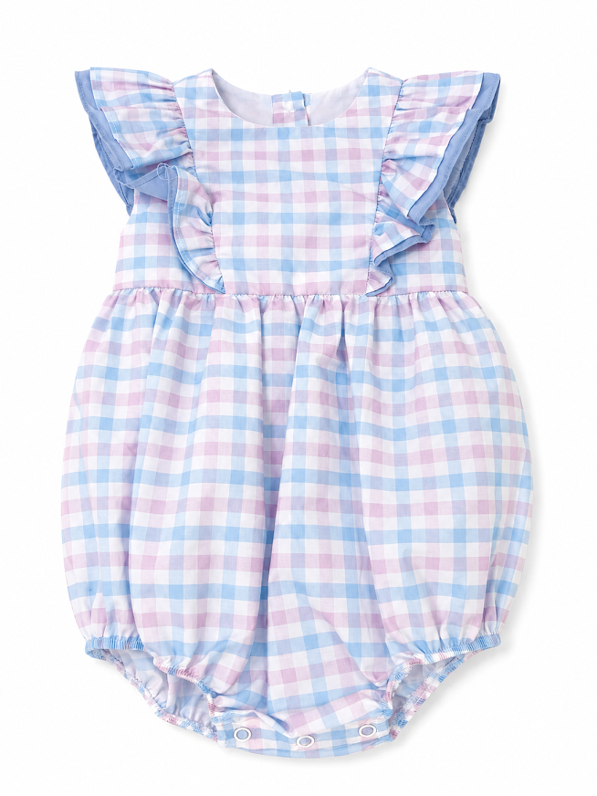 Charming Little One - Light Blue & Pink Plaid Blair Bubble