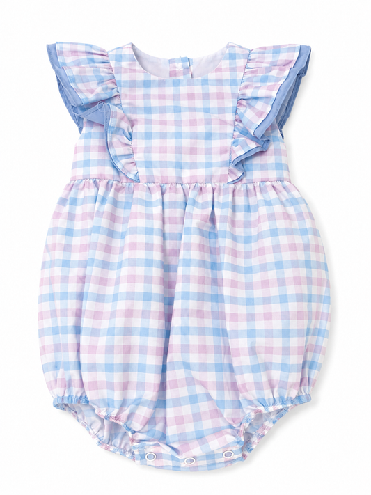 Charming Little One - Light Blue & Pink Plaid Blair Bubble