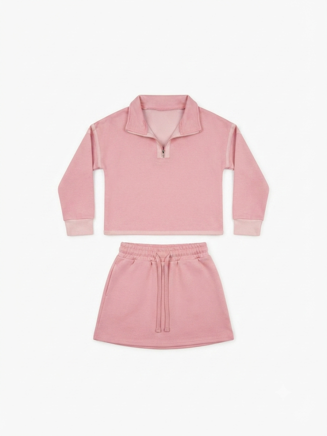 Banana Split - Celina 1/4 Zip Skort Set - Mauve