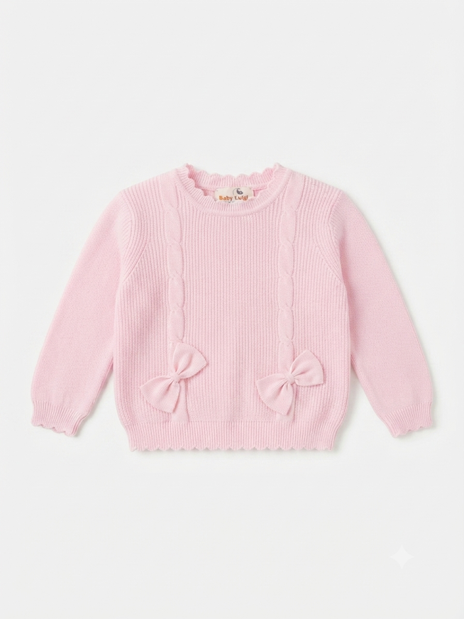 Zubel - Pink Knit Bow Sweater