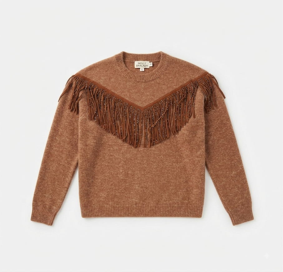 Molly Bracken - Girl's Camel Knit Sweater