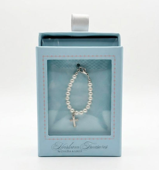 Zsa Zsa and LoLLi - Pearl Cross Bracelet