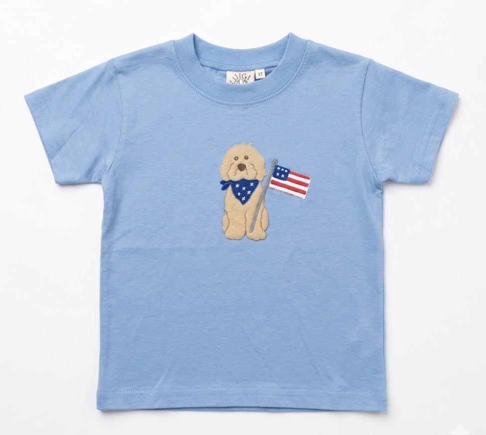 Acvisa - Boy S/S Lab With American Flag And Bandana