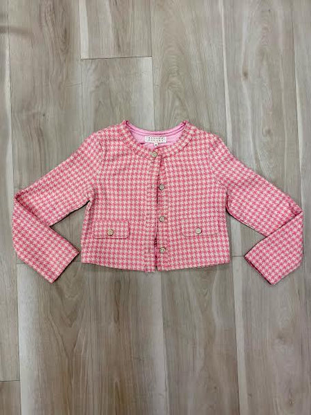 Hannah Banana - Pink Houndstooth Jacket