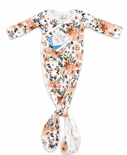 Copper Pearl - Flower Print Knot Gown