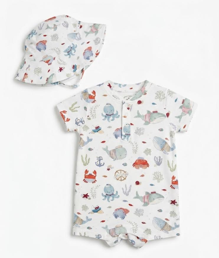 Angel Dear - Sea Creatures Shortall And Sun Hat