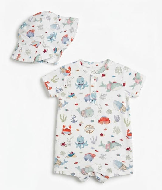 Angel Dear - Sea Creatures Shortall And Sun Hat