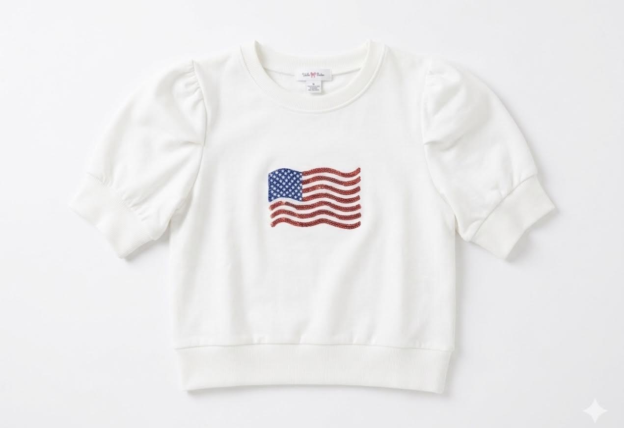 Lulu Bebe - Flag Puff Sleeve Shirt
