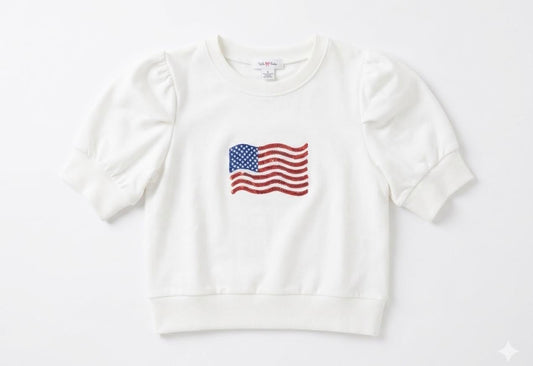 Lulu Bebe - Flag Puff Sleeve Shirt