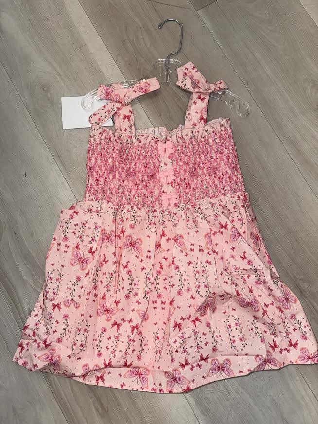 Rockwilde - Pink Bow Smocking Dress