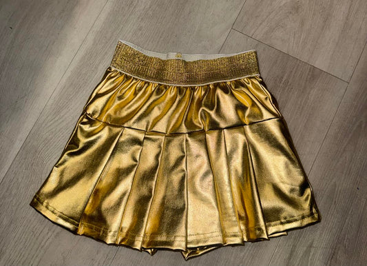 Evie's Closet - Ruffle Metallic Gold Skirt