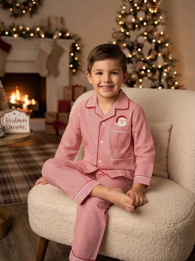 Sweet Dreams - Santa Red Stripe Pajamas