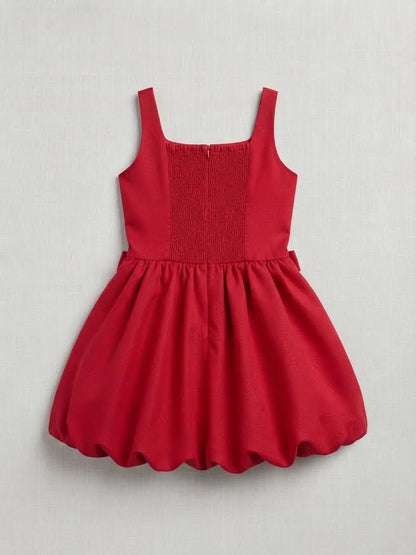 Flowers By Zoe - Red Bow Bubble Dress