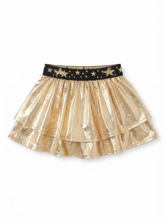 Little Olin - Gold Gathered Mini Skort