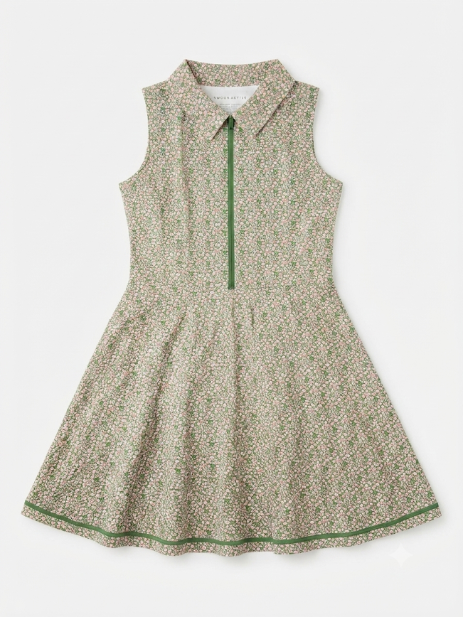 Swoon Baby - Olive Ditsy Floral Tennis Dress