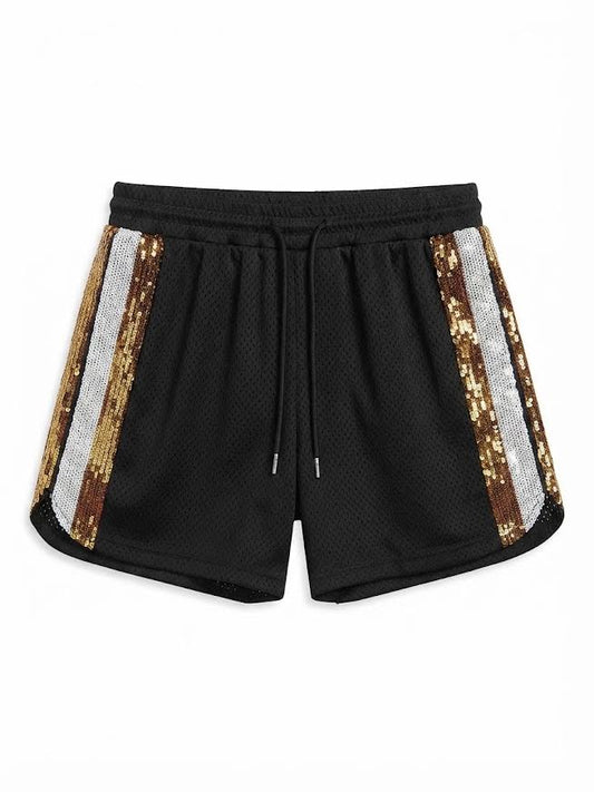 Belle Cher - Black And Gold Sequin Shorts
