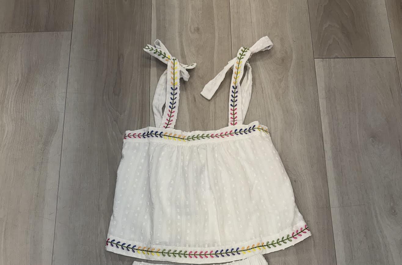 Havengirl - White Swiss Dot Top