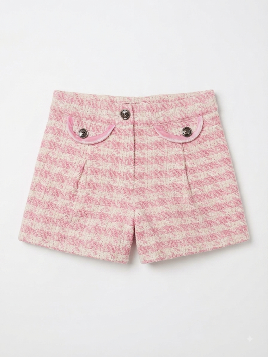 Lulu Bebe - Pink Tweed Shorts