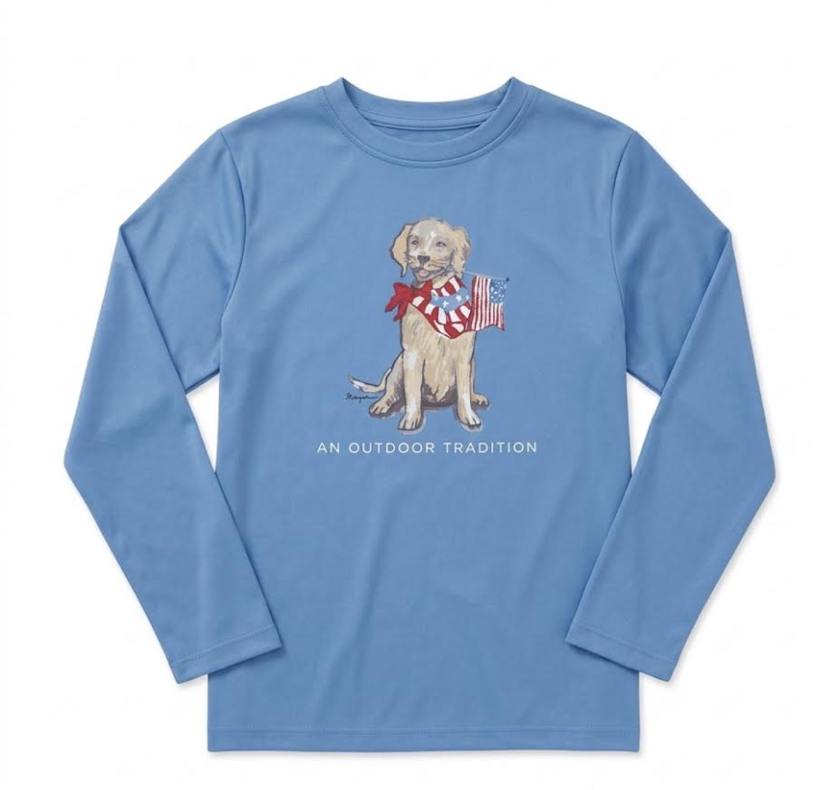 Prodoh - Blue With Patriotic Dog Long Sleeve