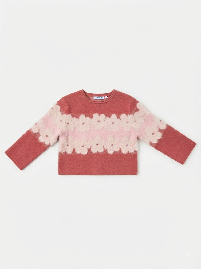 Mayoral - Pink & Red Floral Sweater