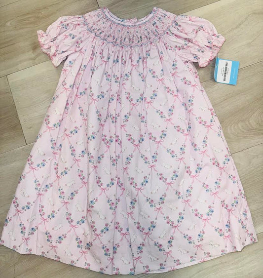 Anavini - Pink Bunny Print Dress