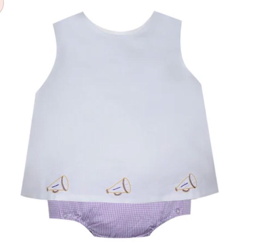 Southern Saturday - Purple and Gold Megaphone Diaper Cover Set