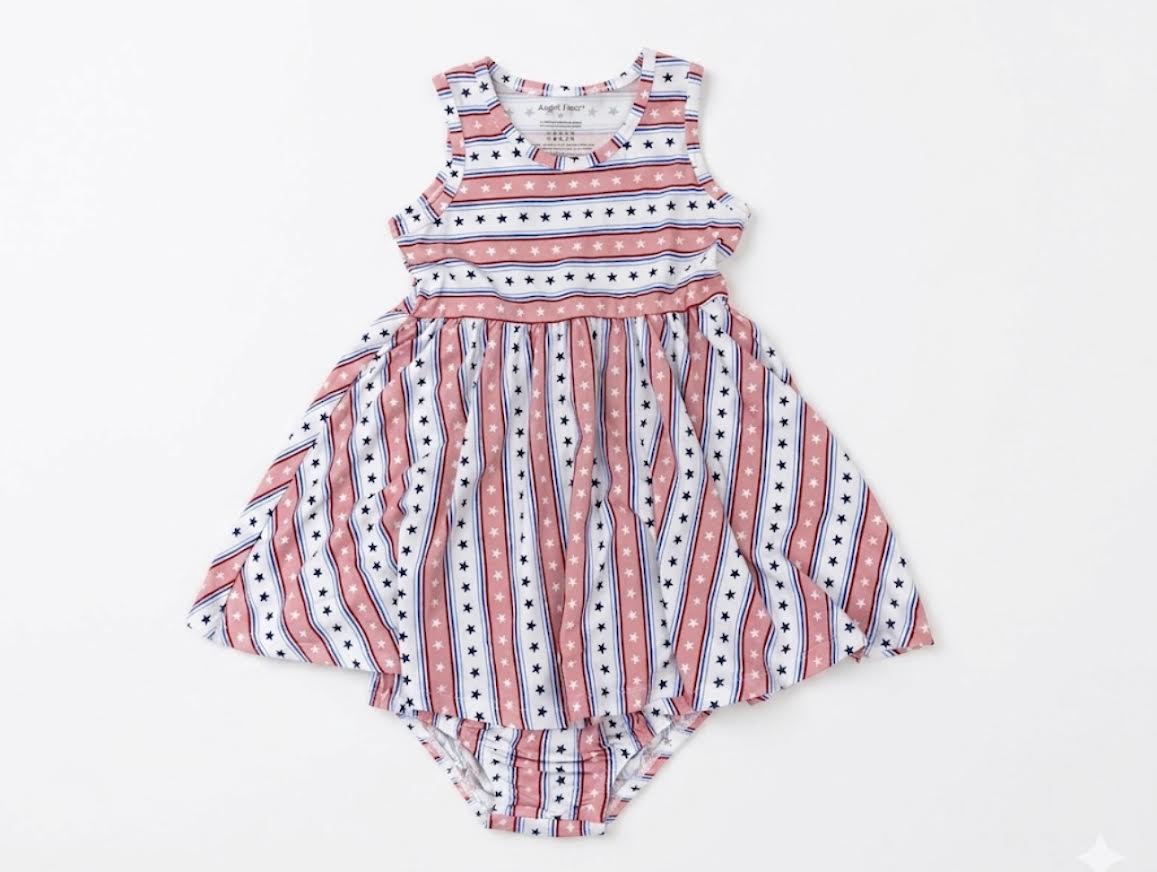 Angel Dear Stars and Stripes-Tank Dress w/Bloomer