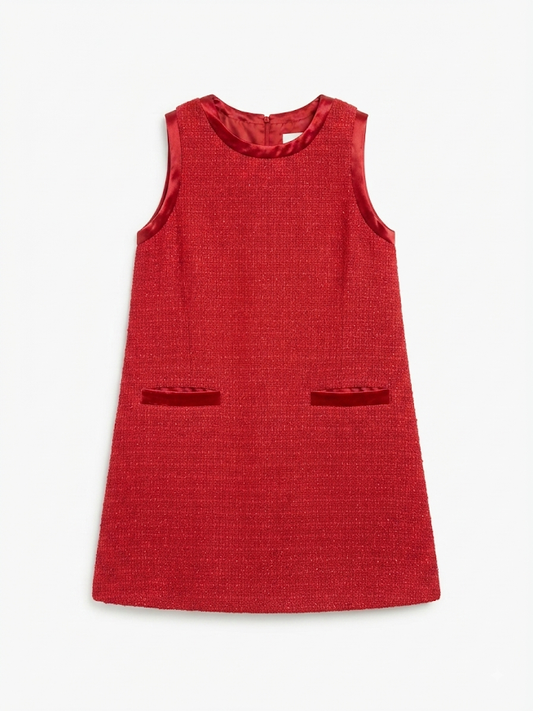 Lulu Bebe - Red Tweed Sleeveless Dress