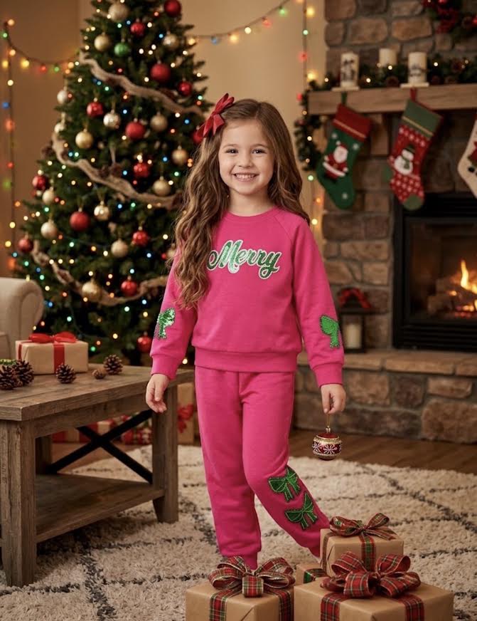 Havengirl - Merry Bow Crewneck & Pants Set