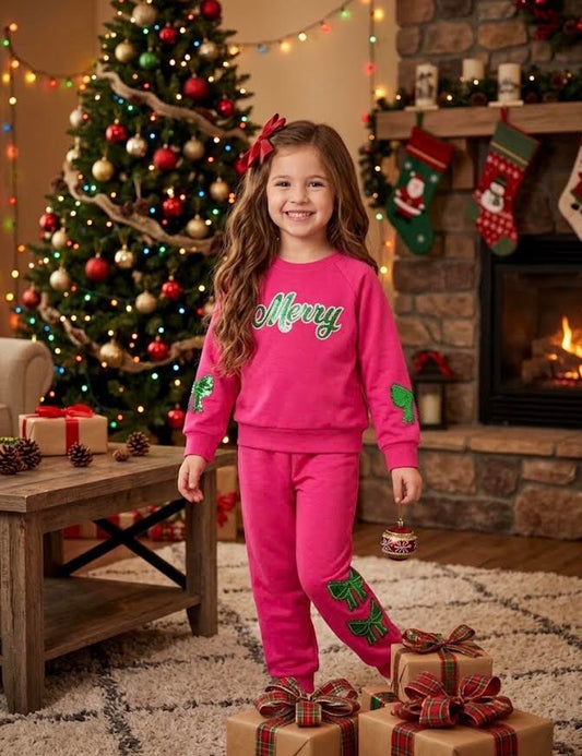 Havengirl - Merry Bow Crewneck & Pants Set