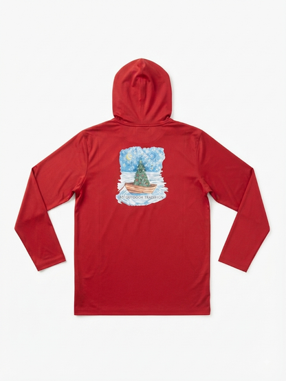 Prodoh - Boy's Christmas Red Performance Hoodie T-Shirt