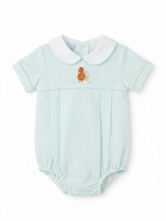 Petit Bebe - Teal Stripe Turkey Bubble