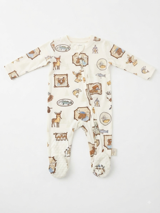 Angel Dear - Boy's Woodson's Family Cabin Zipper Footie
