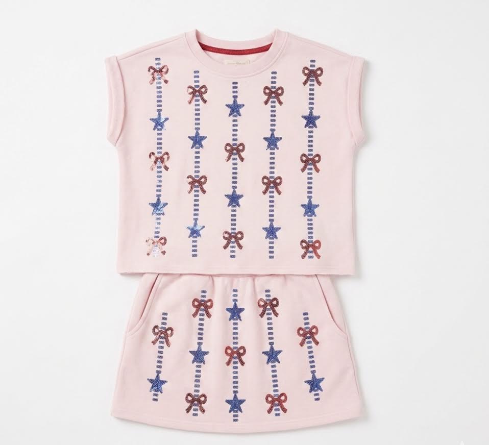 Paper Flower - Sequin Stars & Bows Americana Set