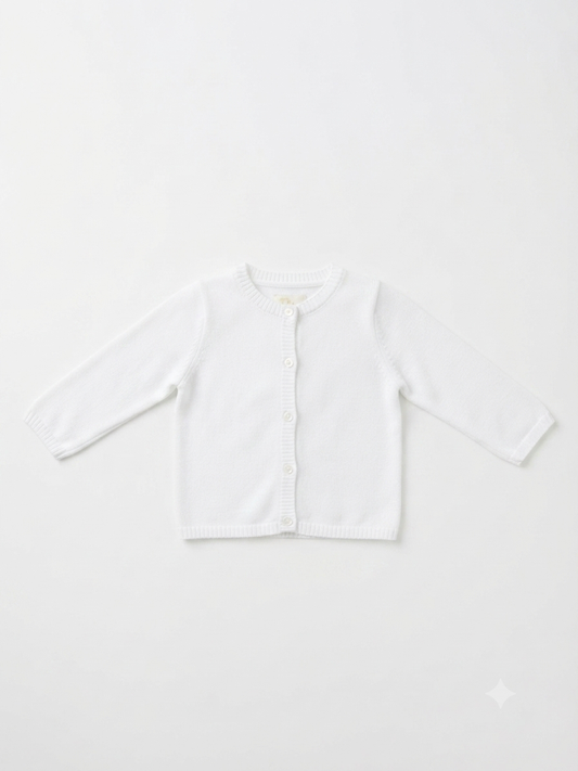 Petit Ami - White Sweater Cardigan