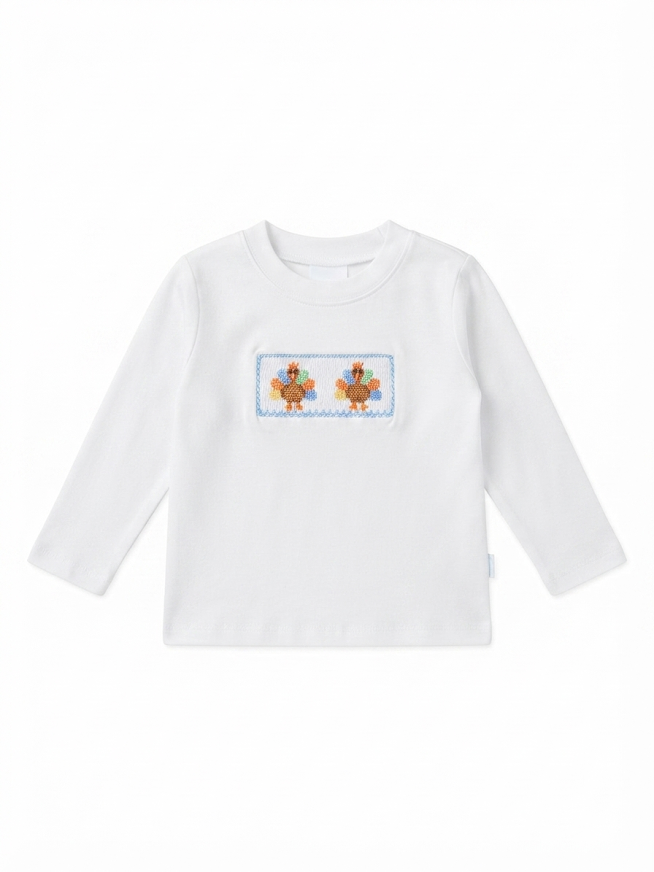 Petit Bebe - boys Turkey White LS Shirt