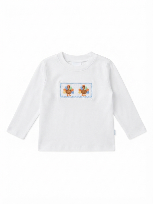 Petit Bebe - boys Turkey White LS Shirt