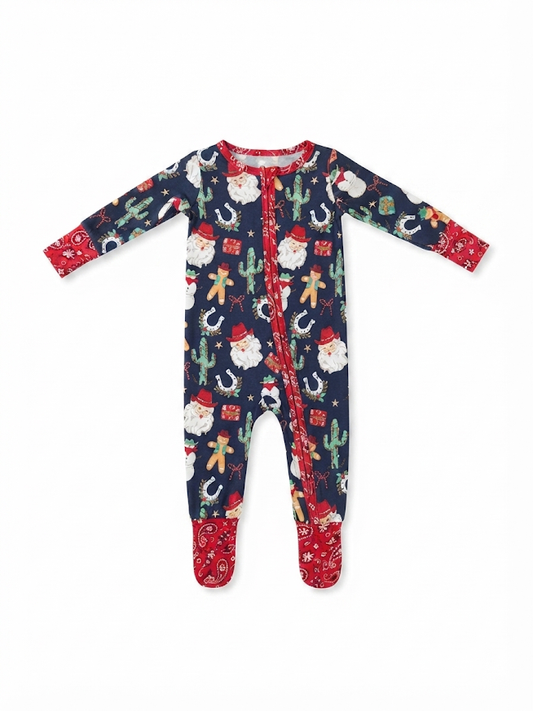 RuffleButts - Giddy Up Santa Convertible One Piece Pajama