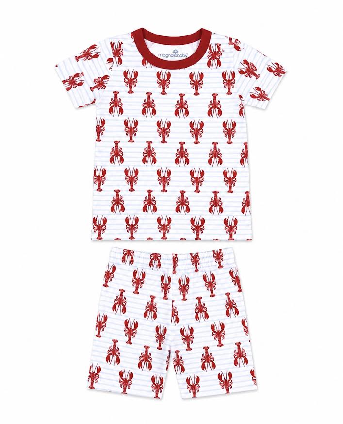 Magnolia Baby - Lil' Snappers Short Pajamas Red