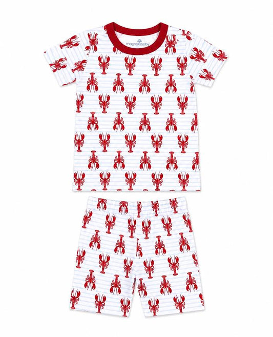 Magnolia Baby - Lil' Snappers Short Pajamas Red