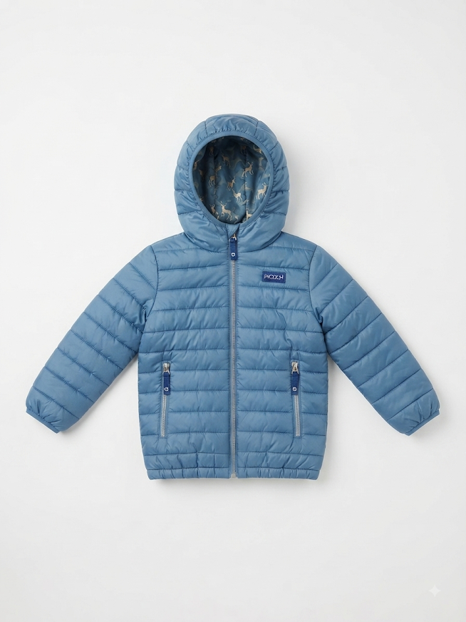 Prodoh - Boy's Blue Hooded Puffer Jacket