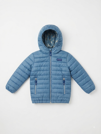 Prodoh - Boy's Blue Hooded Puffer Jacket