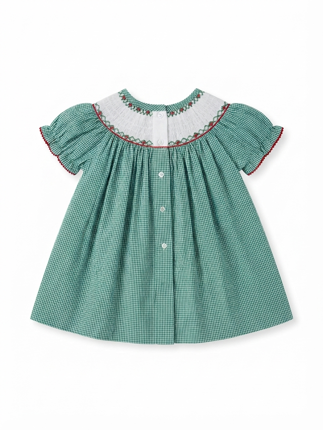 Lulu Bebe - Santa Smocked Bishop Dress