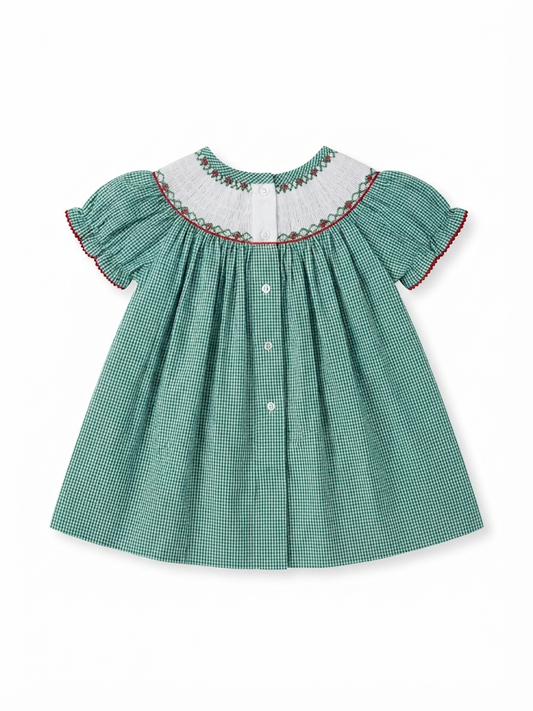 Lulu Bebe - Santa Smocked Bishop Dress