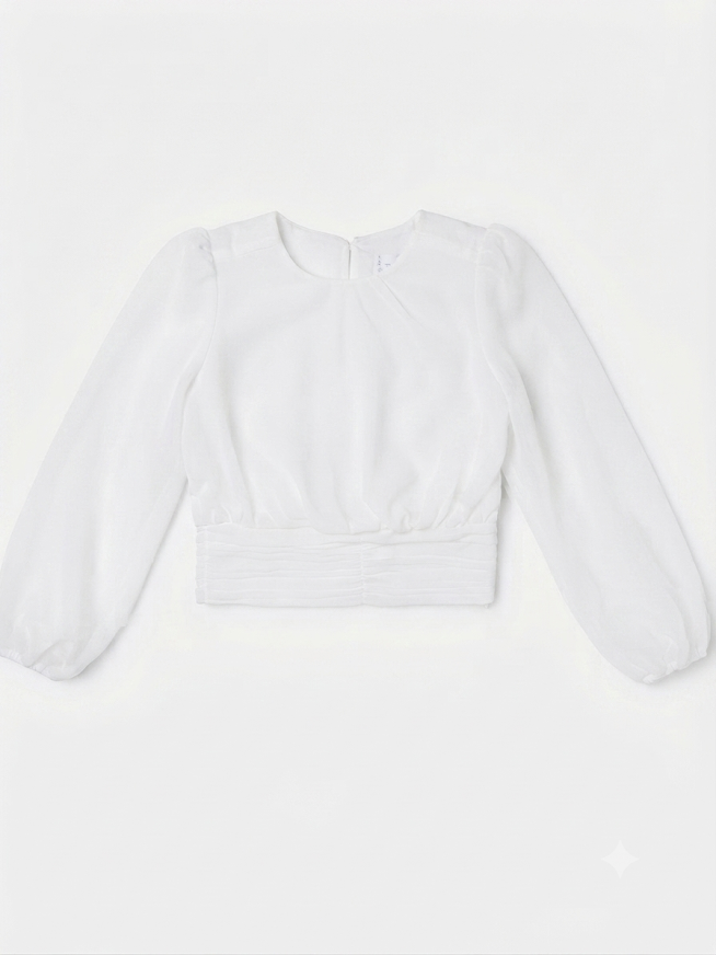 Mayoral - Girl's Ivory Gauze Blouse