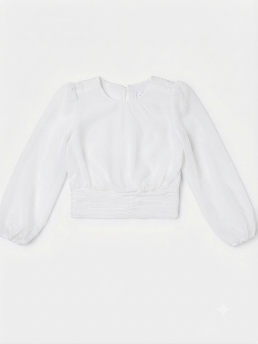 Mayoral - Girl's Ivory Gauze Blouse