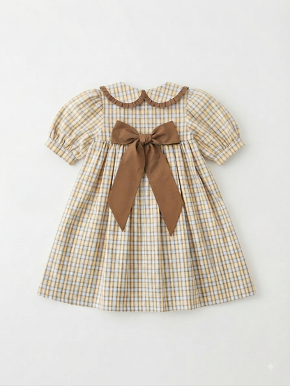 Bailey Boys - Girl's Pecan Plaid Bison Float Dress