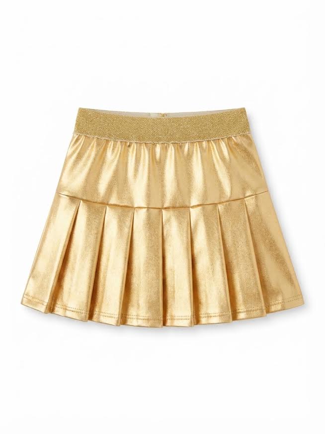 EC - Ruffle Metallic Gold Skirt